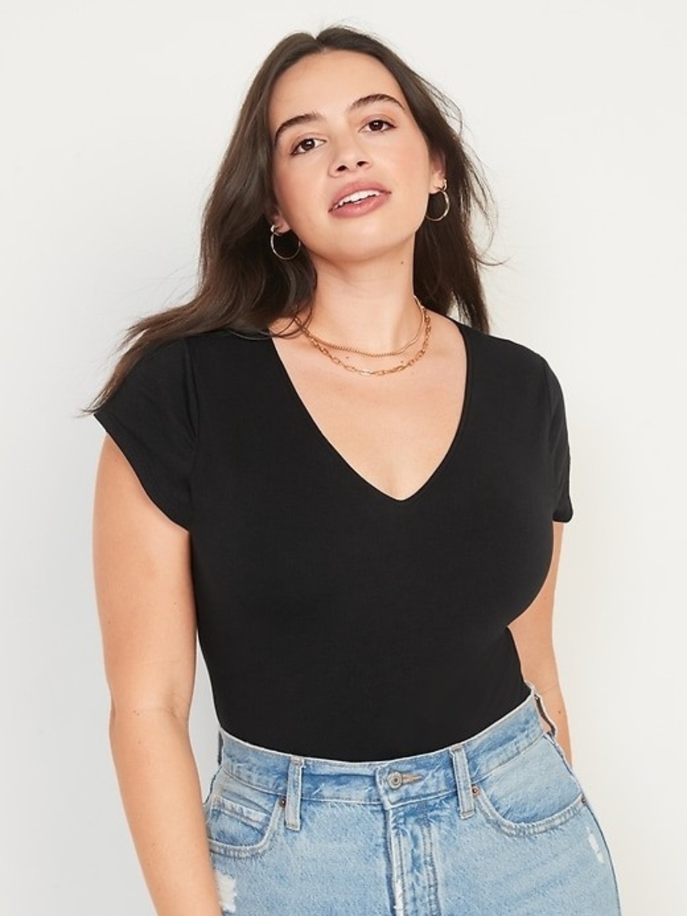 Old Navy Black & Gray V-Neck Short Sleeve Bodysuit Bundle - 2X